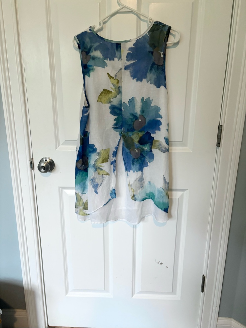 Boho Chic Lagenlook Abstract Habitat Floral Watercolor Sleeveless Tunic - Picture 2 of 5
